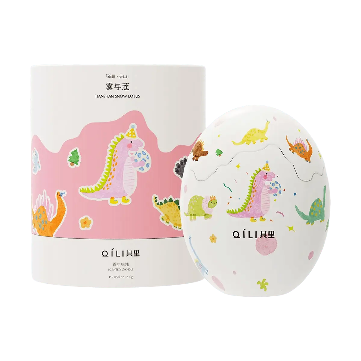 OILI QILI Dinosaur Egg Scented Candle - Long Lasting Aromatherapy Candle for Home, Birthday Gift Set, Mist & Lotus Scent, 200g