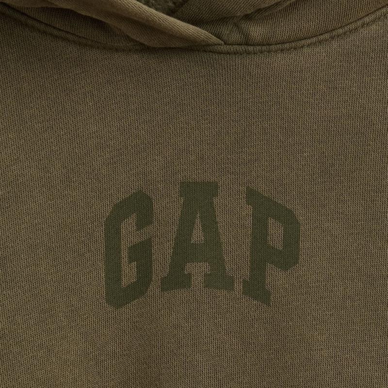GAP VintageSoft Crop Logo Hoodie - Soft Cotton-Blend Fleece, Oversized Fit, Neon Pink, Long Sleeves, Banded Cuffs, Machine Washable