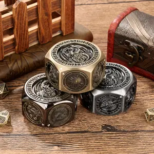 Dnd Fingertip Rotating Dice Set, 8 Sided Durable Metal Dice with 3D Design, Polyhedral Role Playing Game Accessories for Dnd Gifts