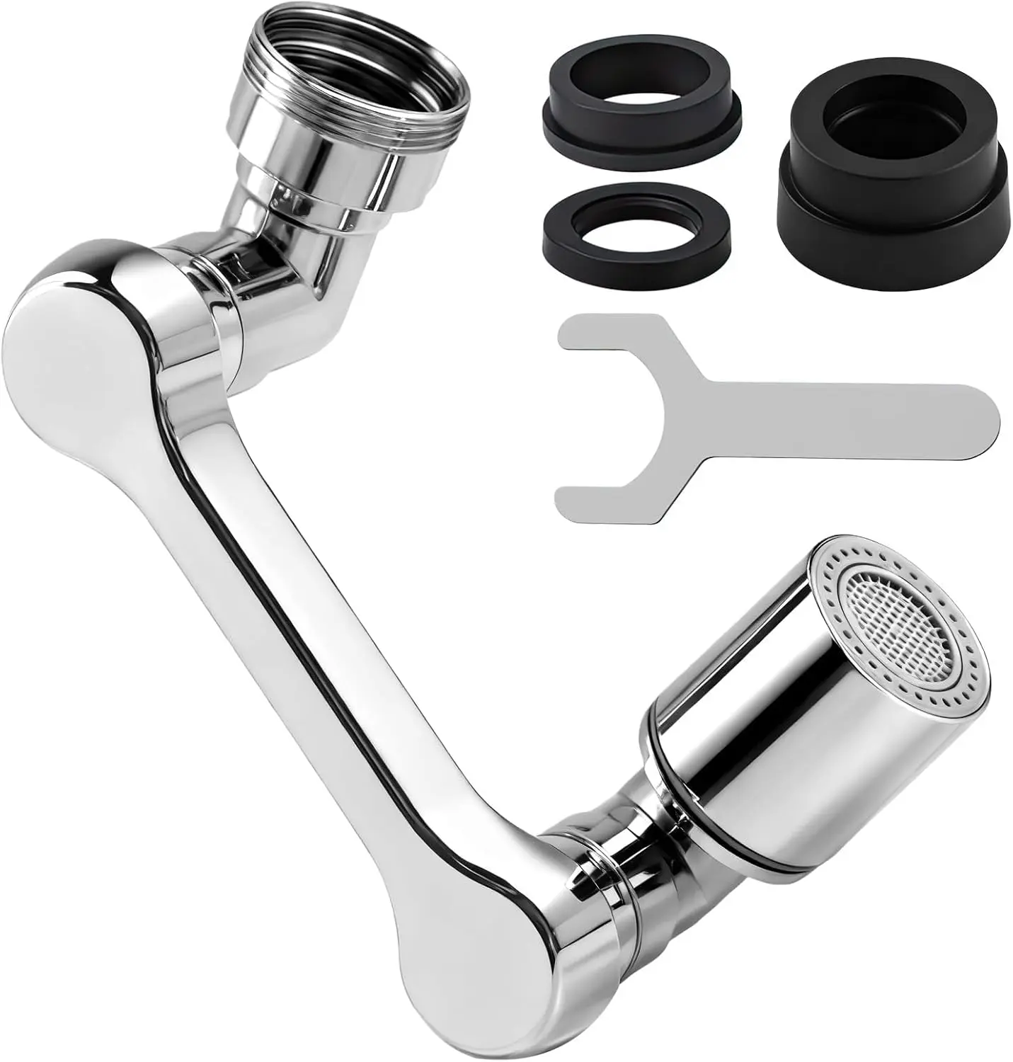Metal Faucet Extender for Sinks 1080° Rotation Brass Aerator Extension1 Piece , Kitchen Faucet Extender, Faucet Tap Adapter, Rotatable Rotary Faucet