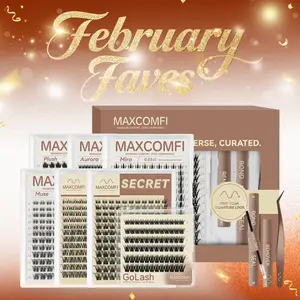 Limited-Time Deal | MaxComfi Pro DIY Lash Cluster's Set | Waterproof, Long-Lasting, Venus Velure Fairy Viva Flaunt Flora Secret Style Natural to Voluminous & Anime Lashes for Beginners & Pros
