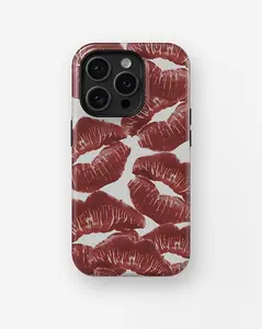 RED KISS CASE - Monogrammed Tough iPhone 16 Pro Max Case | Durable Protection