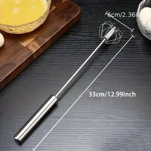 1 Large Stainless Steel Semi-automatic Egg Beater, Home Baking Tool, Manual Cream and Egg Mixer, Household Push-type Egg Beater - a Multifunctional Tool for Egg Beaters, Milk Frothers, and Push-type Mixers - Kitchen Utensil for Mixing, Beating Eggs