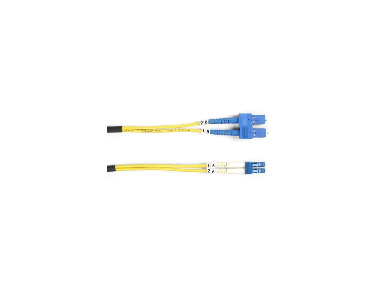 Black Box FOSM-002M-SCLC OS2 9-Micron Single-Mode Fiber Optic Patch Cable - OFNR PVC, LC-SC, Yellow, 2m (6.5 ft.)