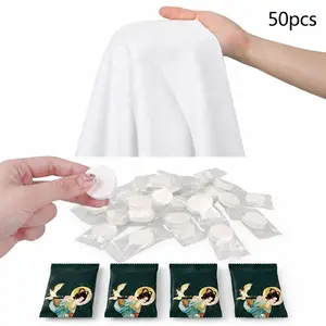 50pcs Disposable Compressed Face Towels, Portable Facial Cleansing Towels for Travel, Gym, Camping, Skincare & Daily Use