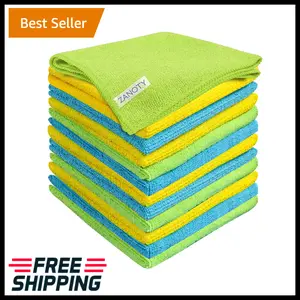 24 PACK SOFT MICROFIBER CLEANING CLOTH | REUSABLE CLEANING RAG | ULTRA ABSORBENT High Performance Ultra Absorbent Microfiber Cloths