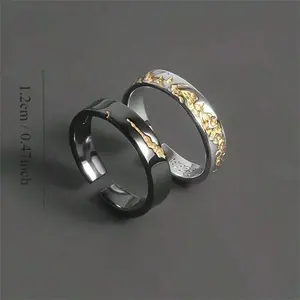 Adjustable gold plated ring for men high-end feel, versatile and light, unique design, classic style men's ring trend