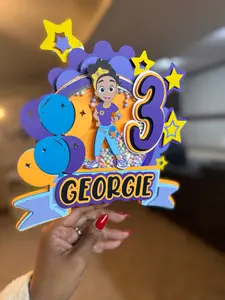 Meekah Themed CakeTopper | CakeTopper shaker and light| Personalized CakeTopper