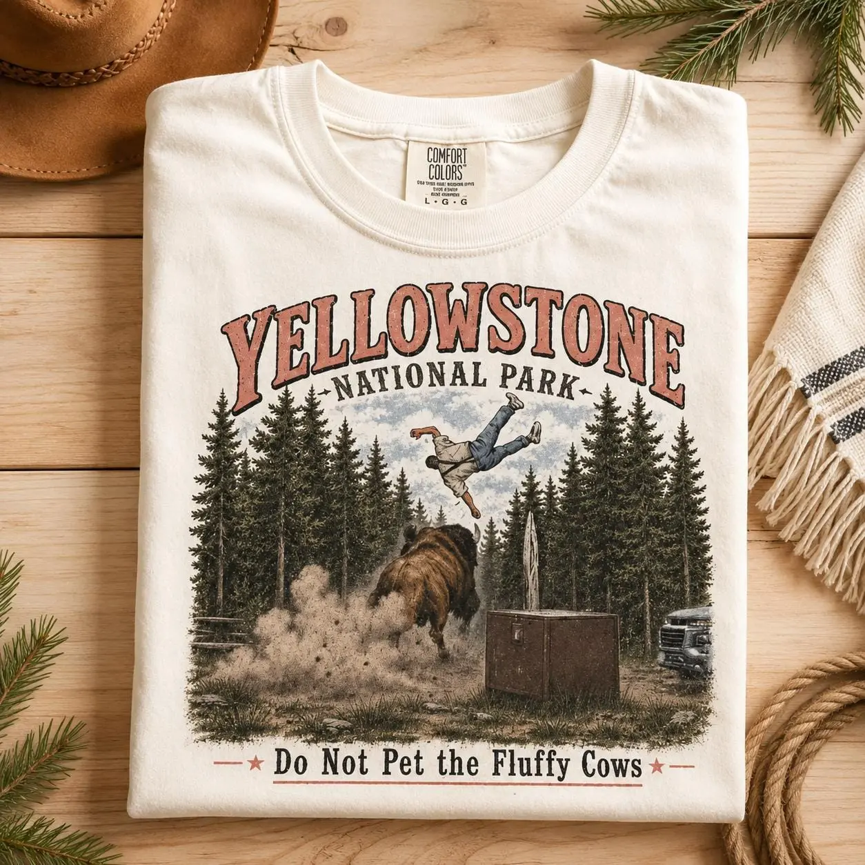 Stay Away From The Fluffy Bison Shirt, Yellowstone National Park Tee, Funny Buffalo Shirt, Adventure Travel T-Shirt