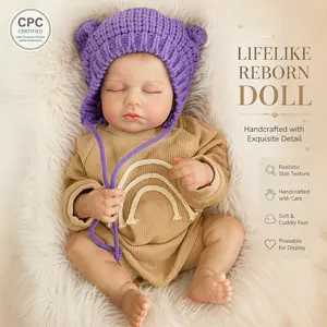 18-Inch Full Silicone Reborn Baby Doll, Lifelike Realistic Soft Dolls for Display, Collection, Photography, Lifelike Soft Dolls