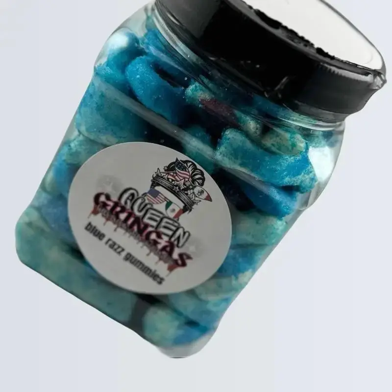 Gringas Sour Blue Razz mixed Gummies candy or freeze dried candies