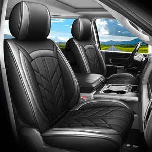 Car Seat Cover Custom For Nissan Frontier S/SV Crew Cab 2013-2021 Upgrade Breathable Waterproof PU Leather Material Airbag Compatible Full Coverage All Weather Protector Car Interior Accessories