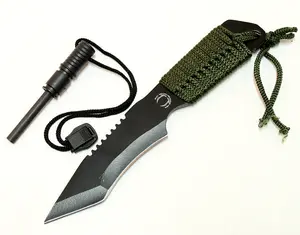 7" Full Tang Survival Hunting Knives with Fire Starter Sheath Stainless Steel Knife