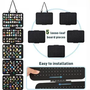 Felt Brooch Storage Hanging Bag, 5 Layer Jewelry Organizer, Wall Mount, Removable, Large Capacity, Foldable, Perfect for Brooches, Earrings, Pendants, Home Jewelry Organizer