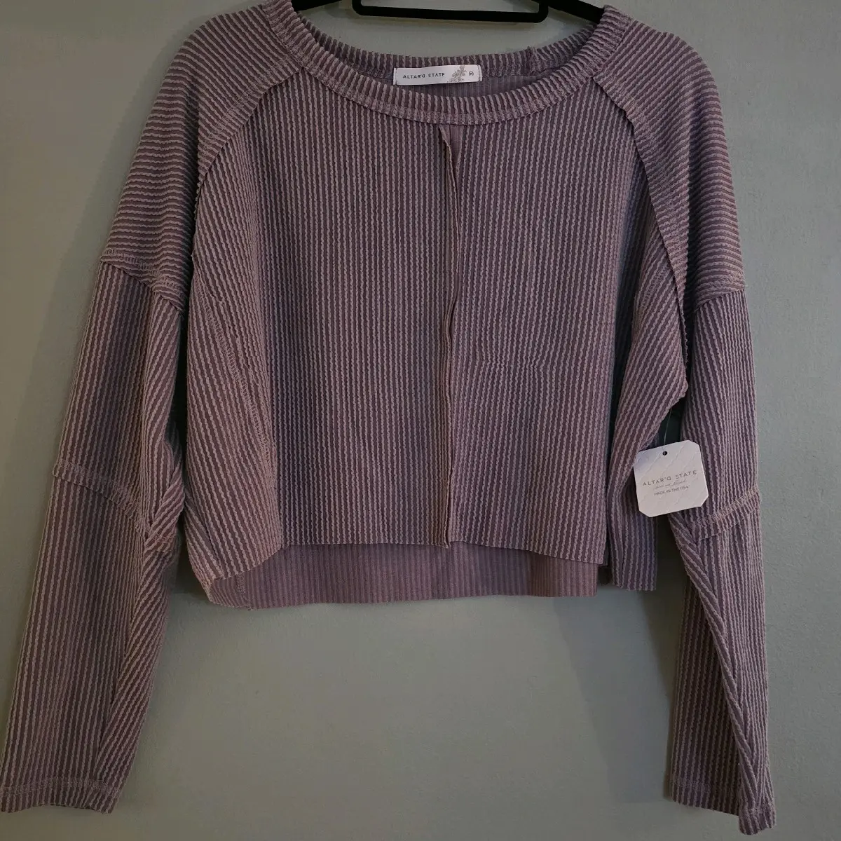 Altered State Purple Knit Crop Sweater for Women - Womenswear, Knitwear