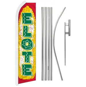 Elote Super Flag and Pole Kit, Steel-Aluminium Construction, Wind-Resistant Polyester Banner for Home, Festive Party Decor