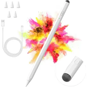Stylus Pen for iPad, 2 in 1  and Capacitive  Pen,  Charge for  iPads 10th Generation Pencil, Compatible with iPad Pro 11/12.9", iPads 6/7/8/9/10, Air 3/4/5, iPad mini 5/6 (White)