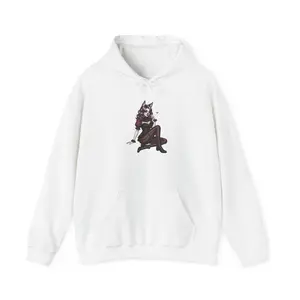 Wolf Pinup Hoodie Vintage Pinup Werewolf Graphic Pullover