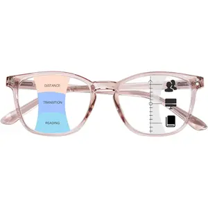 Progressive Multifocus Reading Glasses Women Men Blue Light Blocking Computer Readers Spring Hinges Eyeglasses