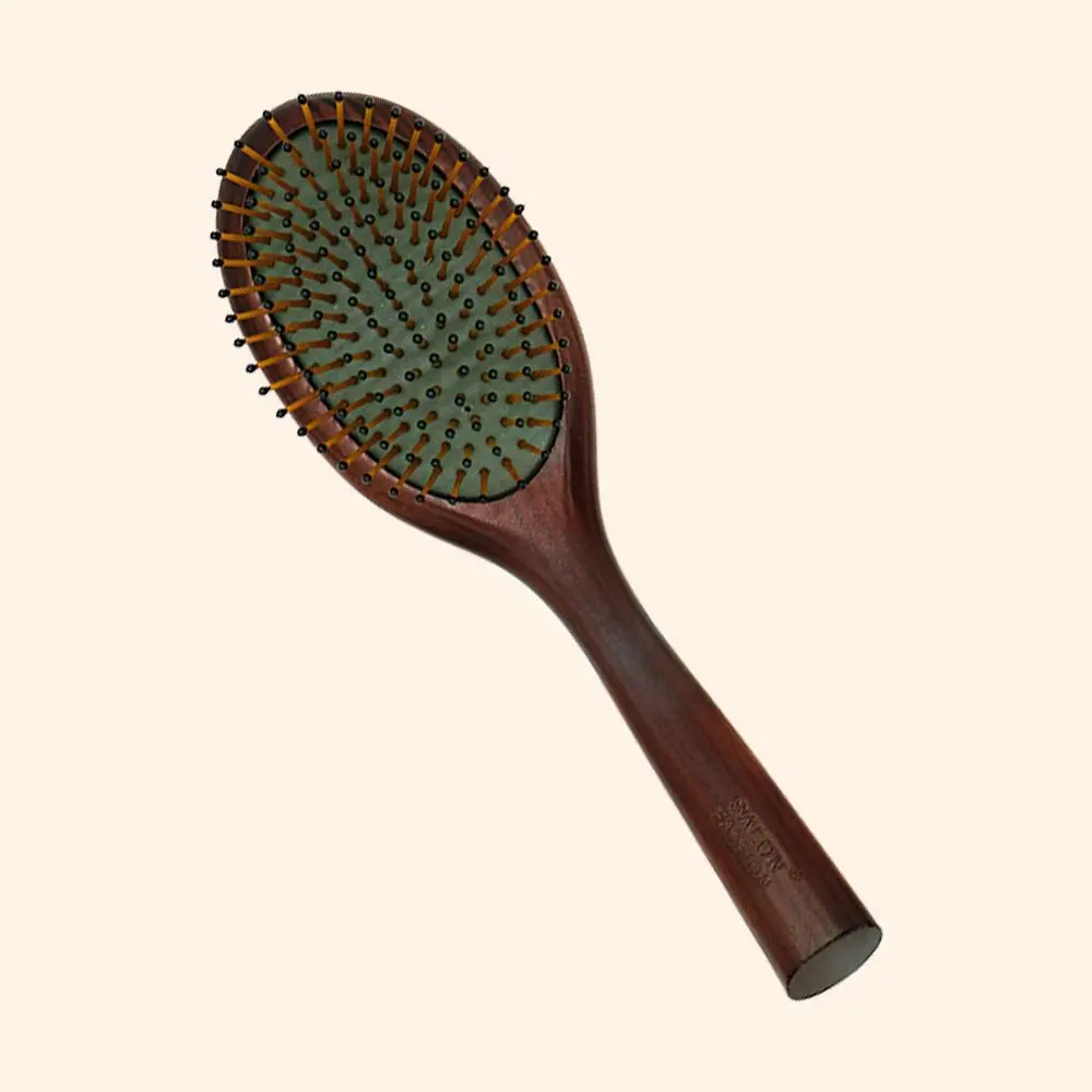 Wooden Hair Brush, Comfort Scalp Massage Comb, Air Cushion Detangling Hair Brushes, Heatless Styling Tool Care for Salon & Home Use