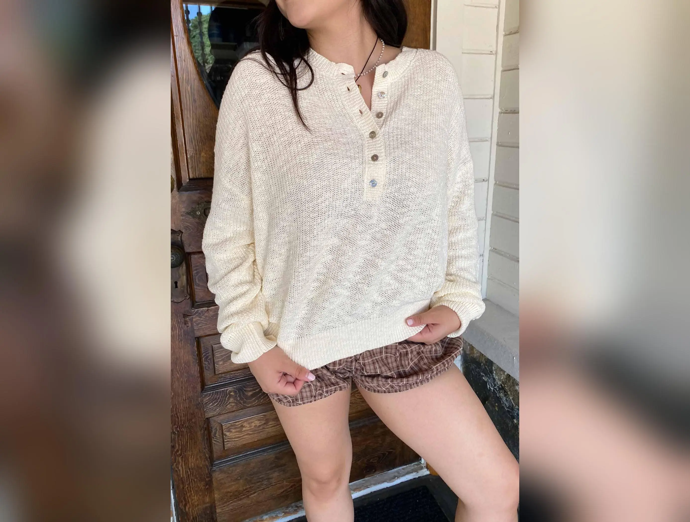 Knit Button Sweater by For Good