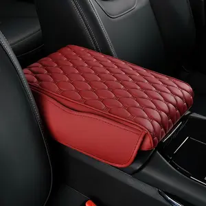 Center Console Cover, Arm Rest Cover, Memory Foam Microfiber Leather Car Armrest Cover Cushion With 2 Storage Bags, Universal Center Console Covers for Cars/Truck/Auto/SUV