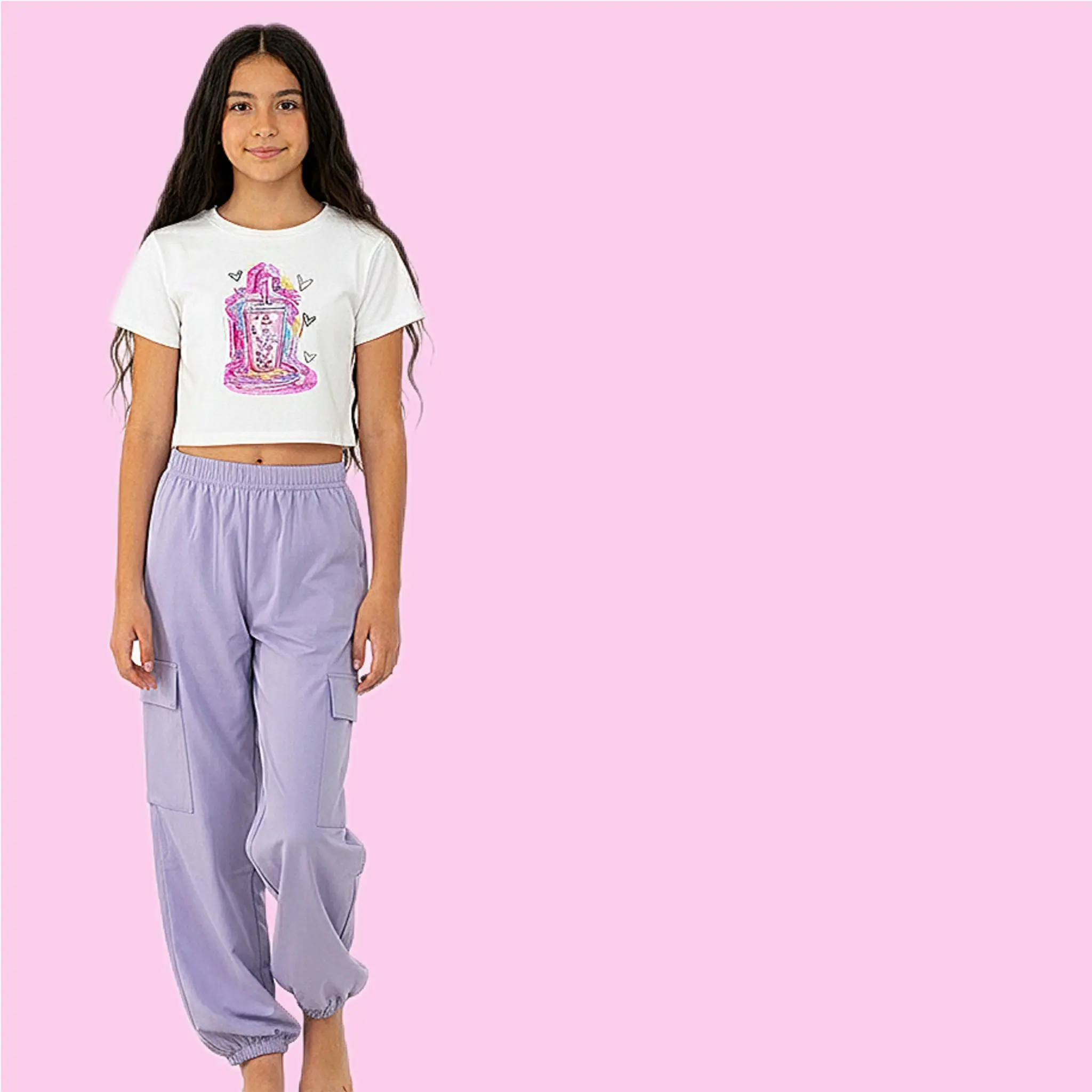 Soft Flowy Pants with Pockets Light Purple