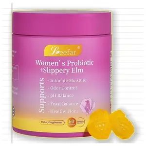 LEEFAR Her Juicy  Feminine Probiotics Gummies- All in One Solution with Slippery Elm and Prebiotics&Lactobacillus Probiotic Blend for Women’s pH Balance and Dryness - easy-to-take gummy—no pills, no fuss