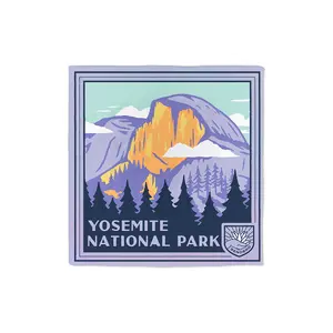 Sendero Provisions Co. Yosemite National Park Organic Cotton Bandana - Eco-Conscious, Graphic, Printed, Ultra-Light Square Scarf, Custom Hem, All-Season Everyday Fashion Accessory, Eco-Conscious Head Scarves, Graphic Head Scarves