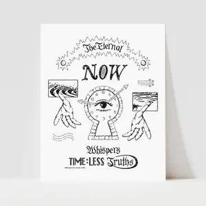 Awake Happy - The Eternal Now            Print Thick Poster Decor Artistic Matte Wall Room Decoration High Quality Mindfulness Spiritual Motivational Self Help Mental Health