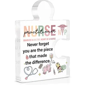 Nurse Practitioner Gifts for Women, Appreciation Thank You Gift for Nursing Instructor NICU, NP Nurses Acrylic Puzzle Plaque Sign Office Decor