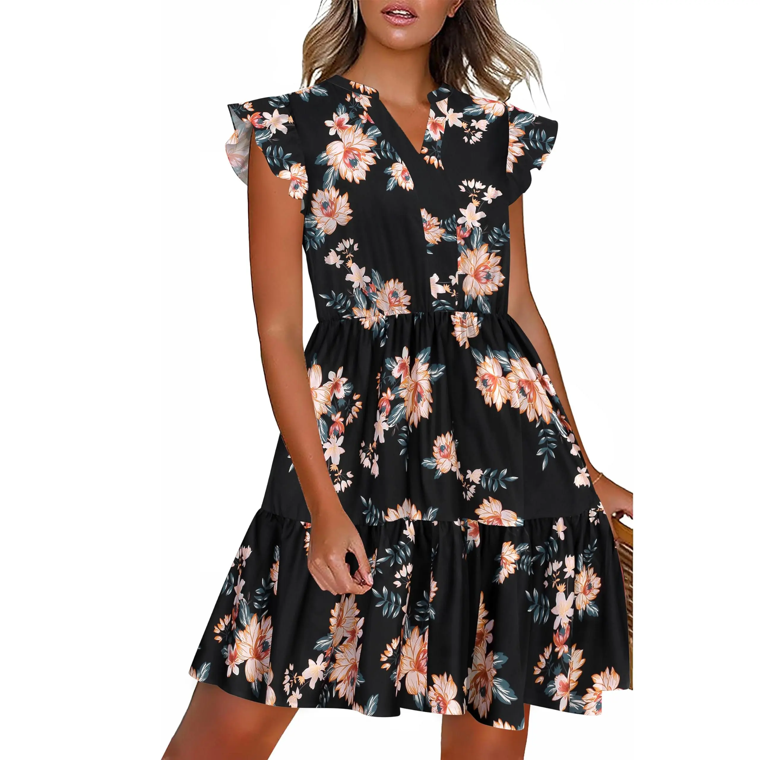 Black Flower Print