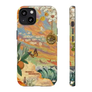 It's not all sunshine and rainbows Phone Case, Inspirational Nature-Themed Phone Case with Sunset Sky, Compass, and Uplifting Quotes,phone Case Suitable for Iphone 11/12/13/14/15/16/17 Pro Promax Plus Air