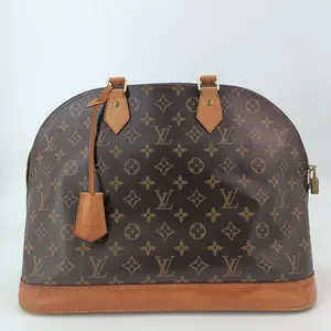 Pre-owned Louis Vuitton Monogram Top Handle Bag LV Alma Brown Large Top Handle Bag