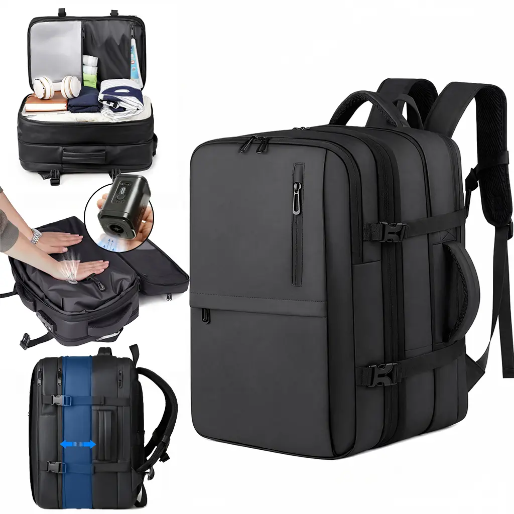 Men's Travel Backpack, Expandable Vacuum Compression Backpack, Large Capacity Business Laptop Bag, Dry and Wet Separation, Foldable and Expandable, Multifunctional Daypack, Computer Backpack for Short Trips
