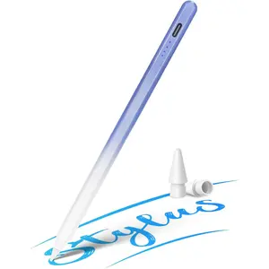Stylus Pen for iPad Pro Pencil with Wireless Charging, Magnetic, Palm Rejection Apple Pencil for iPad Pro 12.9/11 inch, iPad mini, iPad Air, iPad A16/10/9/8/7/6 gen, Gradation Purple White
