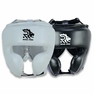Ring Pro Sports Lace up Headguard For Boxing & MMA- Made Of Genuine Cowhide Leather - Cheek Protective Headguard