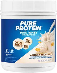 Whey Protein Powder Vanilla Cream – High Protein, Low Sugar – Supports Muscle Recovery & Lean Muscle – Gluten Free – 1lb