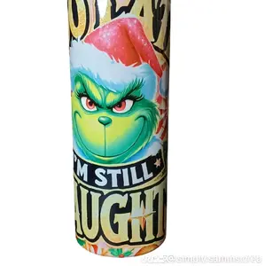 Still Naughty Green Man Christmas Tumbler - 20oz Stainless Steel - Bottle, Drinkware