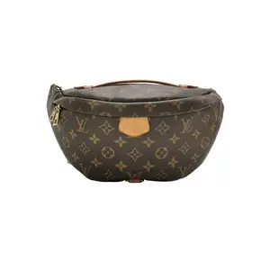 Pre-owned Louis Vuitton Leather and Coated Canvas Shoulder Bags Monogram Leather and Canvas Bumbag Bum Bag Belt Bag Discontinued Purse