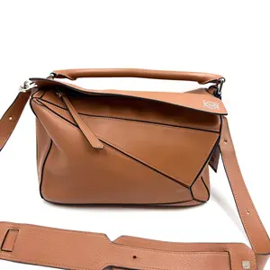 Pre-owned Loewe AS SHOWN Clutches & Wristlets HZ 2928 Puzzle Brown Leather Shoulder Bag 26.04.02