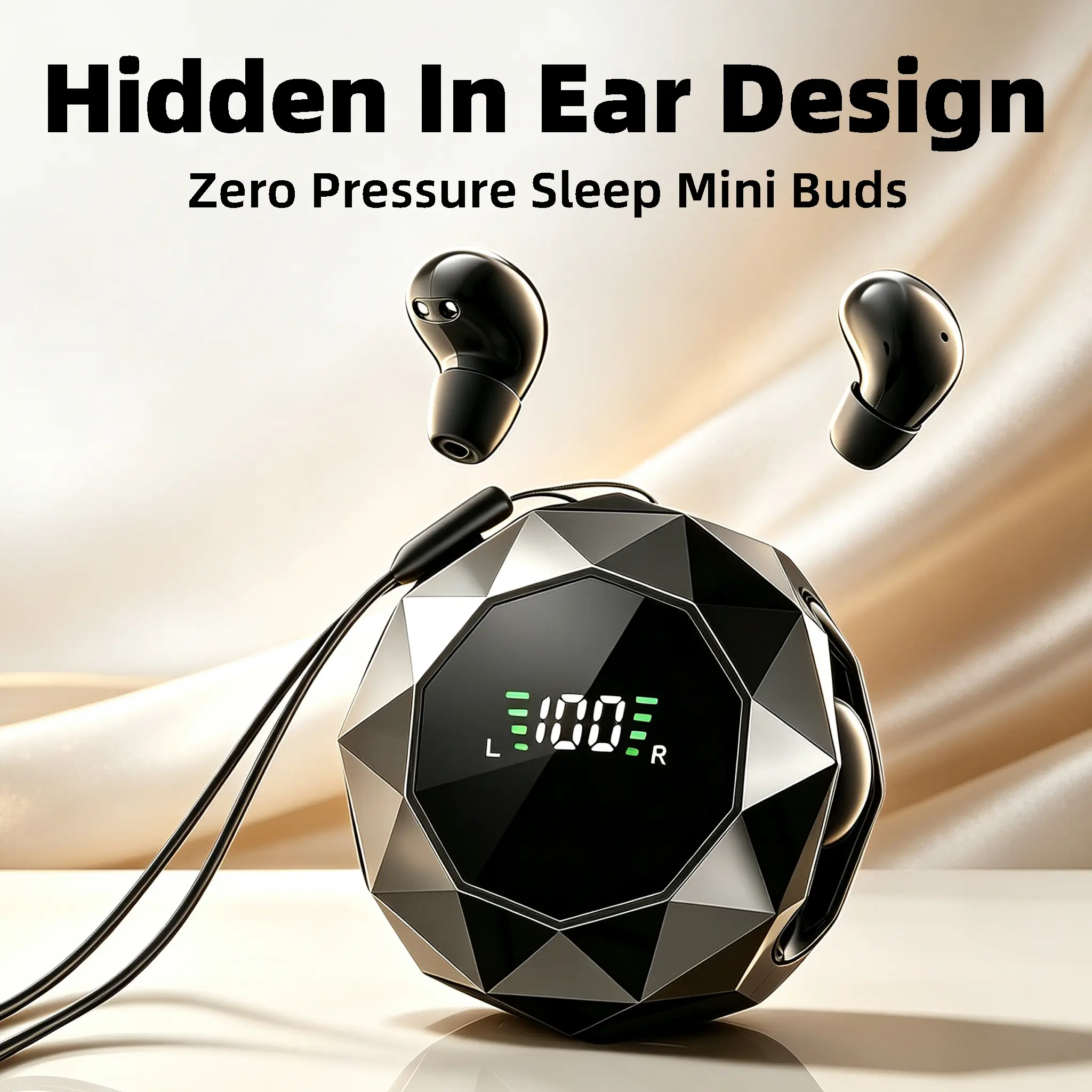 Mini Sleep Earbuds Tiny Compact Wireless Sleeping Earphones, Soft Silicone Earplugs Fit Ear Cavity Perfectly, Comfortable to wear all night & Won’t Press Ears When Lying Sideways