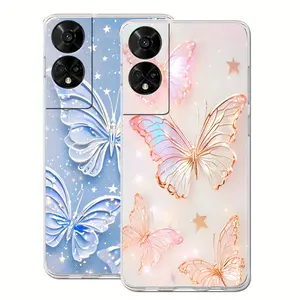 2 Piece Elegant Butterfly Phone Case Protector for Tcl 50 Xl/xe, Ultra-Thin Soft Tpu, Luxury Anti-Drop Protection, Women & Girls, 2 Pieces Set