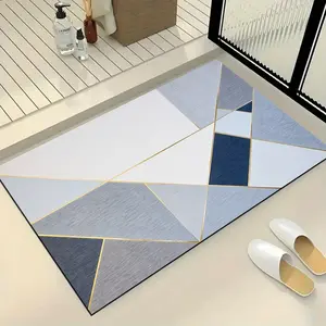 One minimalist geometric bathroom mat - slip-resistant, plush, perfect for bathrooms, kitchens, and more - ideal gift, bathroom mat | Decorative floor mat | Soft floor mat, bathroom decor, uniquely designed