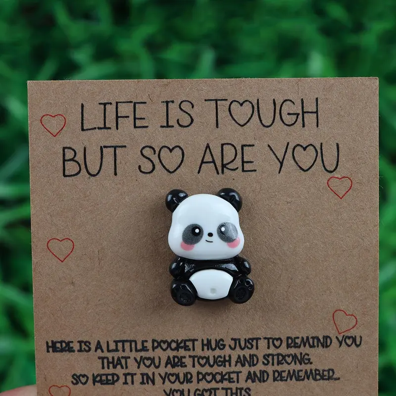 Cute Panda Design Pocket Hug, Inspirational Gift with Inspirational Quote for Your Best Friends and Family, Craft Souvenir, Souvenir for Panda Lovers