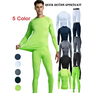 Men's Sport Gym Quick drying Underwear Set, Underwear Long Stretch Tight Sports Set, Outdoor Running Basketball, High Elasticity