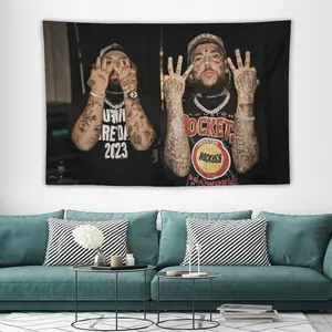 $uicideboy$ Wall Tapestry, Grey Day Tour 2023 2024 Memorability, Ruby Da Cherry & Scrim Photo Flag, G59 Record Label Merchandise, Underground Rap Aesthetic Wall Hanging, Hip Hop Duo Poster, Concert Photo Backdrop, Suicideboys Fan Gift