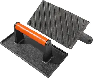 Bacon Press, Griddle Press, Grill Press, Meat Press, cast Iron Grill Press, cast Iron Griddle, Iron Press, cast Iron Material with Wooden Handle