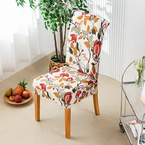 Print Stretch Chair Covers, Non-Slip Fit, Washable Protector for Dining & Office Chairs, Easy Decor Upgrade