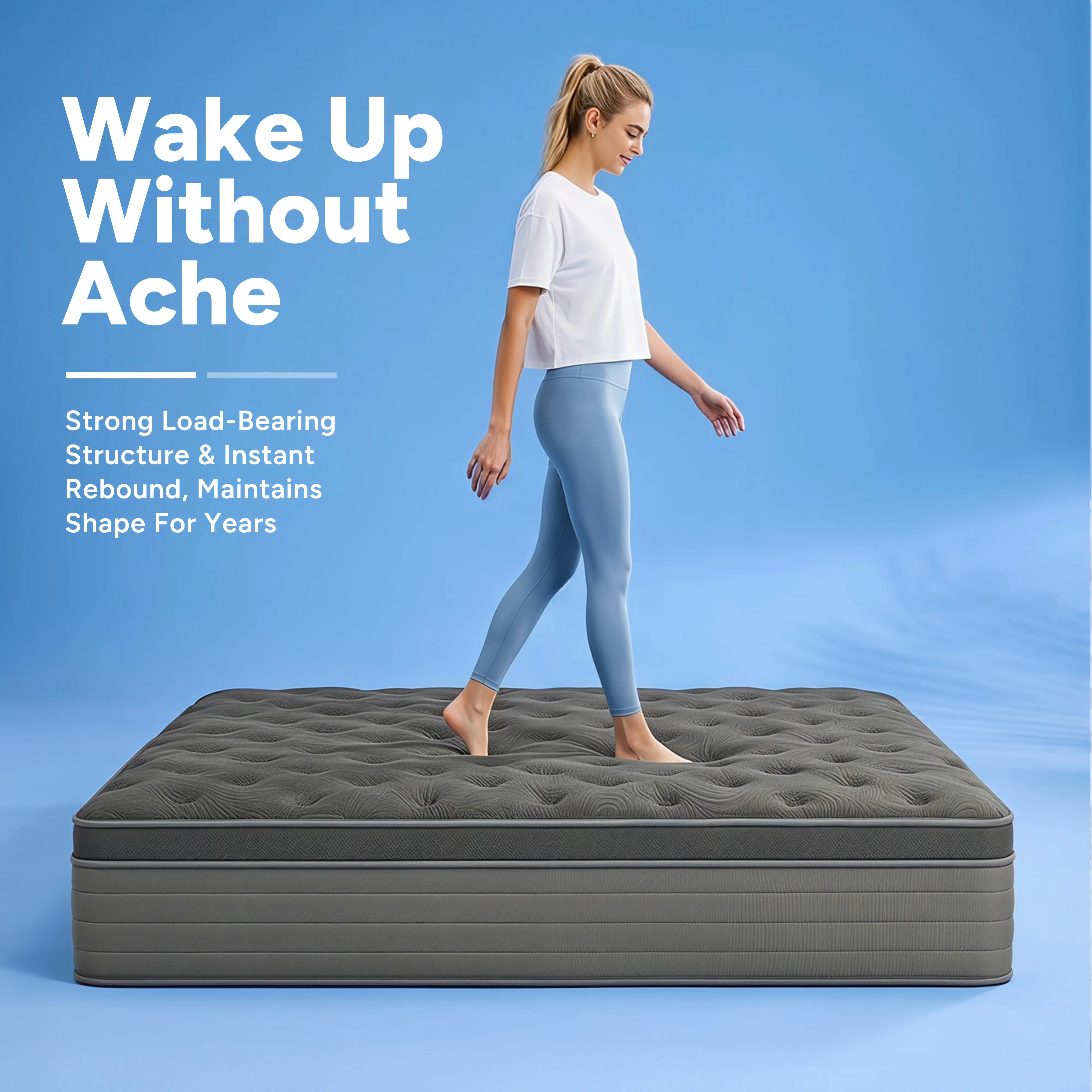 【Homemakeover】Multi-Size Hybrid Spring Memory Foam Mattress - 12/14-in Twin, Full, Queen, King, Medium Firm Ergonomic Box Mattress for Apartments, Dorms, Easy Setup, High Quality, Queen Size Mattresses, Lightweight